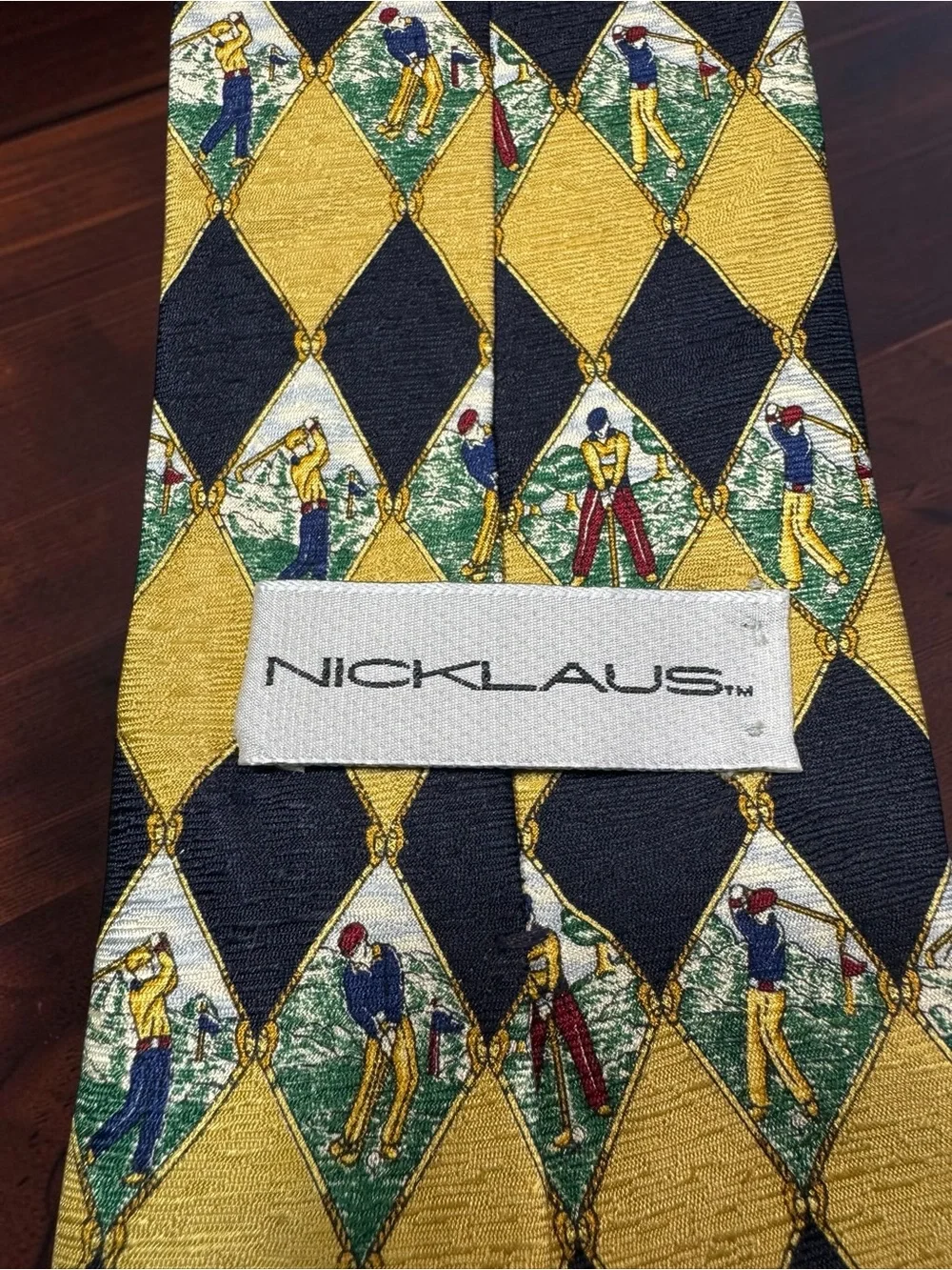 Vintage Nicklaus Golf Theme 100% Silk Tie
